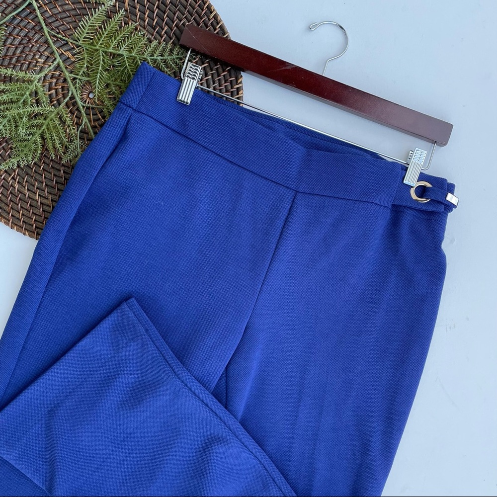 Chico’s Women’s Pants Blue Pull On Stretch Thick Knit Size 12